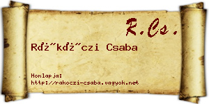 Rákóczi Csaba névjegykártya