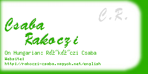 csaba rakoczi business card